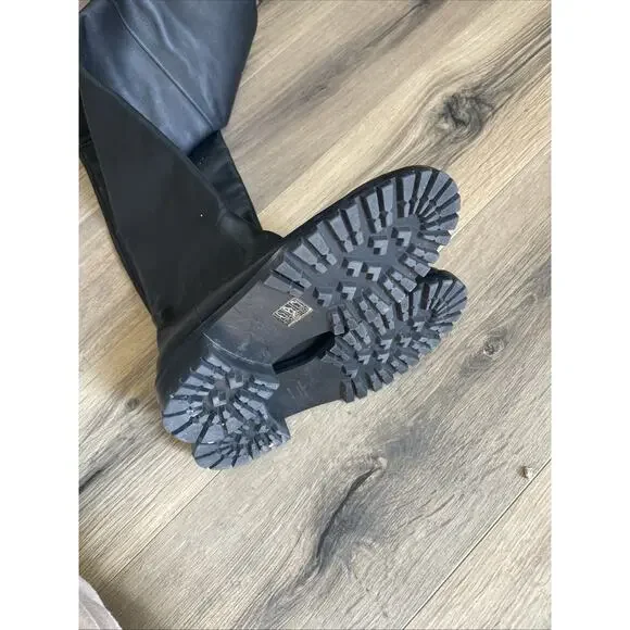 Michael Kors Collection Italy Chesley Over The Knee Boots Leather Black Size 38 - Picture 16 of 16